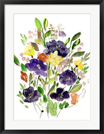 Framed Purple Spring Bunch I Print