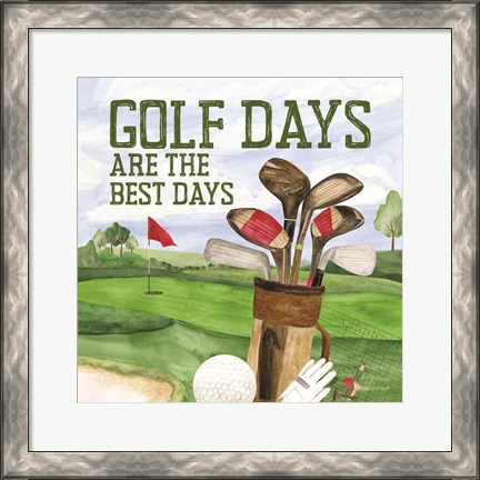 Framed Golf Days II-Best Days Print