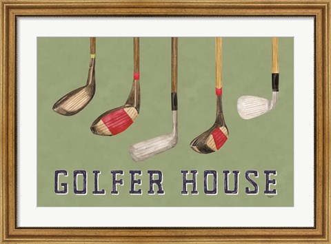 Framed Golf Days landscape II-Golfer House Print