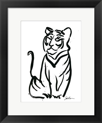 Framed Inked Safari V-Tiger Print