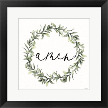 Framed Amen Wreath Print
