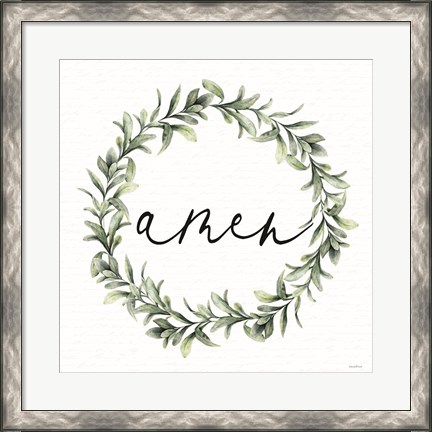 Framed Amen Wreath Print
