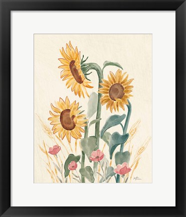 Framed Sunflower Season IX Bright Print