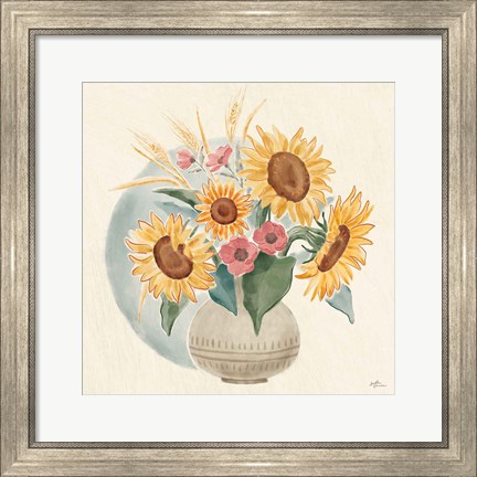 Framed Sunflower Season IV Bright Print