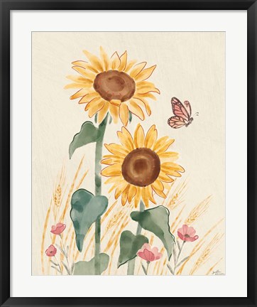 Framed Sunflower Season VIII Bright Print