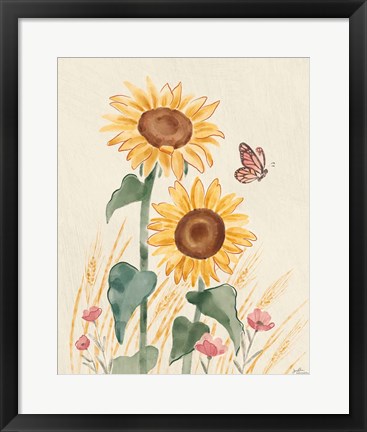 Framed Sunflower Season VIII Bright Print