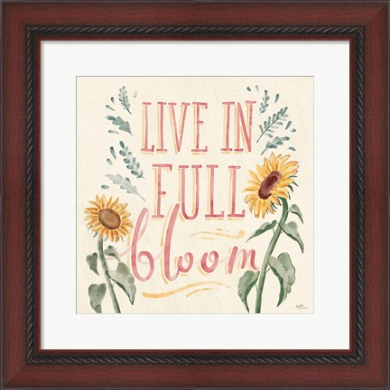 Framed Sunflower Season VI Bright Print