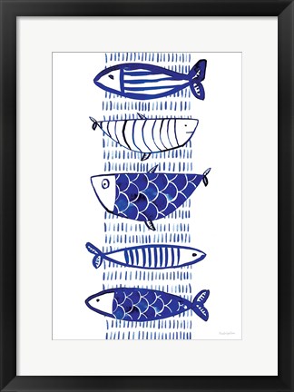 Framed Blue Fish II Print
