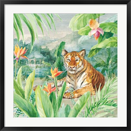 Framed Lounging Tiger Print