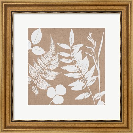 Framed Leaves of Inspiration III Neutral Print