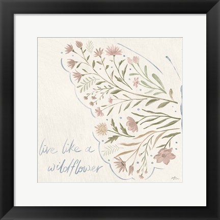 Framed Wildflower Vibes VI Neutral Print