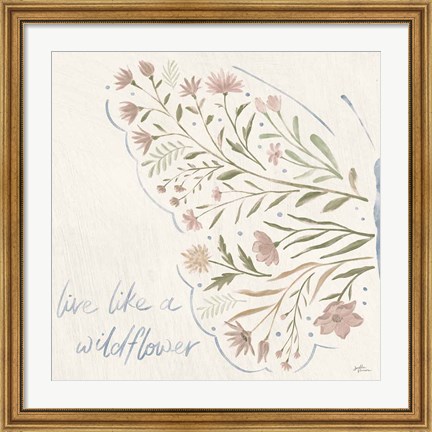 Framed Wildflower Vibes VI Neutral Print