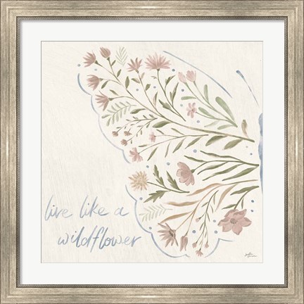 Framed Wildflower Vibes VI Neutral Print