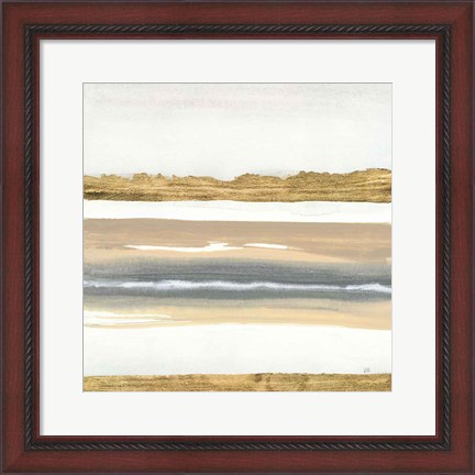 Framed Gold and Gray Sand IV Print