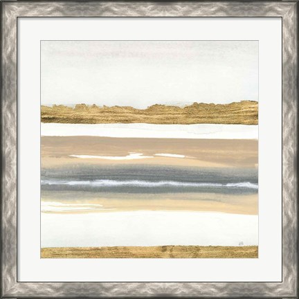 Framed Gold and Gray Sand IV Print