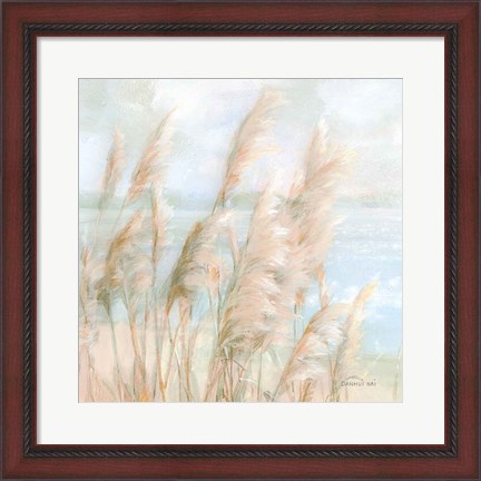 Framed Seaside Pampas Grass Light Crop Print