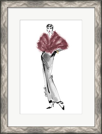 Framed Fifties Fashion I v2 Plum Print