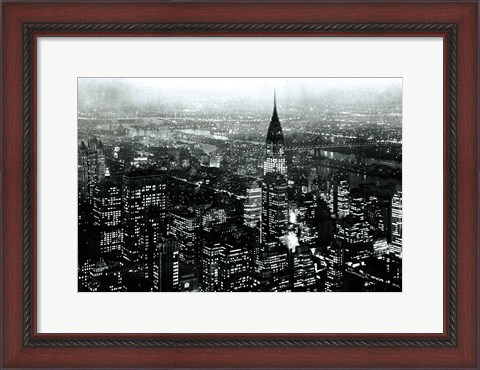 Framed Manhattan at Night Rich Black Print