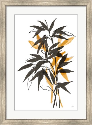 Framed Amber Long Leaf II Print