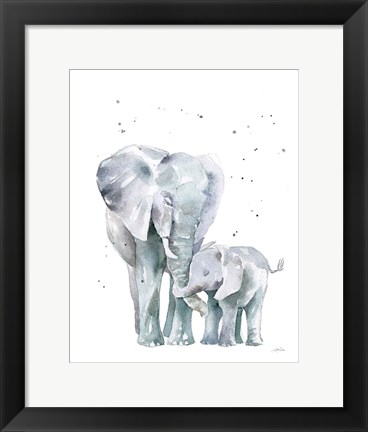 Framed Mama Elephant Print