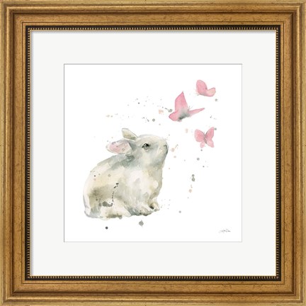 Framed Dreaming Bunny I Print
