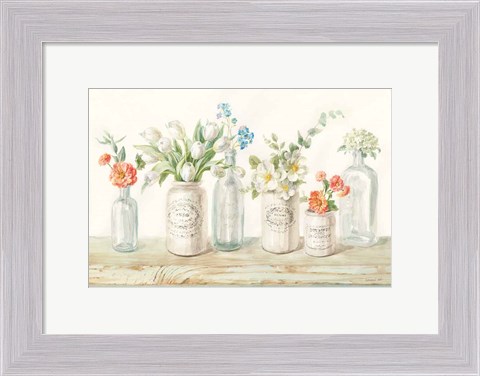 Framed Marmalade Flowers I Print