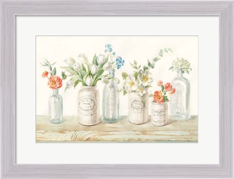 Framed Marmalade Flowers I Print