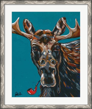Framed Spy Animals II-Mystery Moose Print