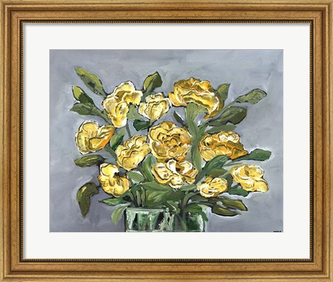 Framed Yellow Farmhouse Bouquet Print