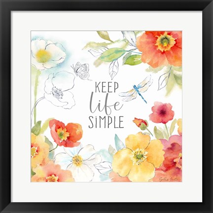 Framed Happy Poppies VII Print