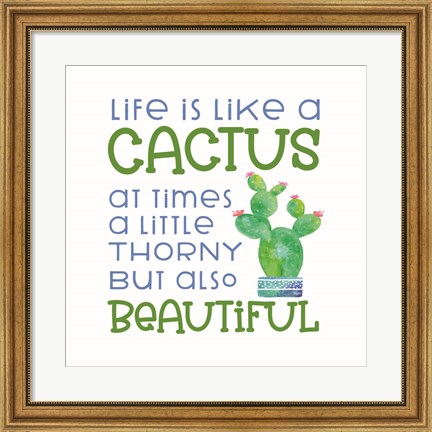 Framed Playful Cactus IV Print