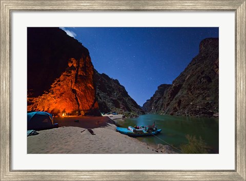 Framed Moonlight Camp Colorado River Print