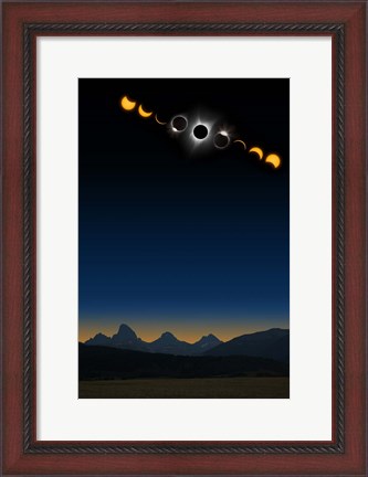 Framed Tetons Eclipse Series Print