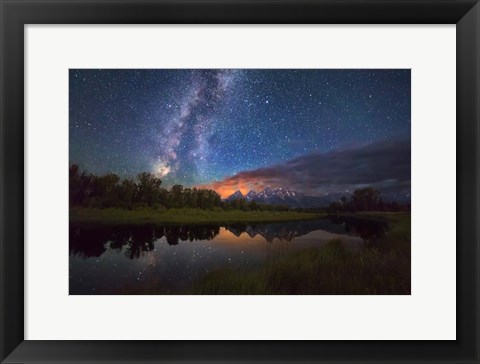 Framed Milky Way over Schwabauchers Landing Print