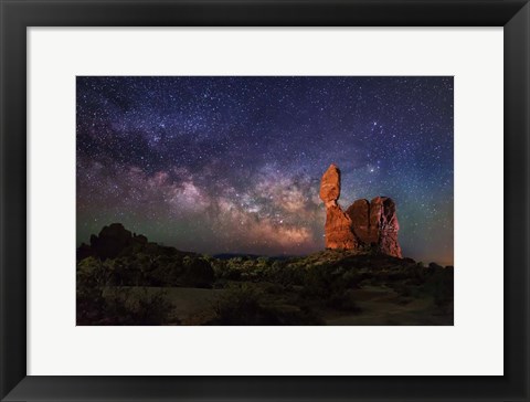 Framed Milky Way behind Balanced Rock Print