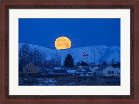 Framed Moonset Oquirrh Mountain 1235 Print