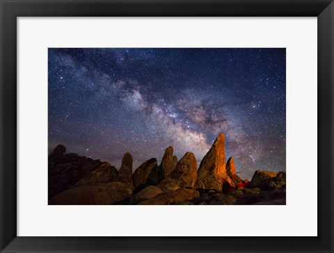 Framed Milky Way over pinnacles Alabama Hills Print