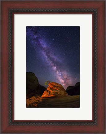 Framed Zion&#39;s Struggling Little Tree with Milky Way Print