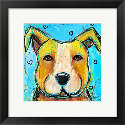 Framed Pit Puppy Print