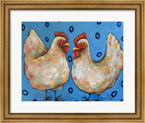 Framed Hens Print
