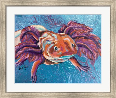 Framed Axolotl - Mushroom Print