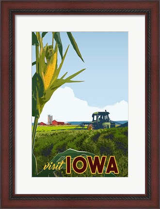 Framed Visit Iowa Print