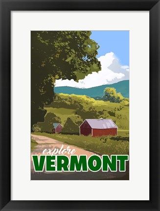 Framed Explore Vermont Print