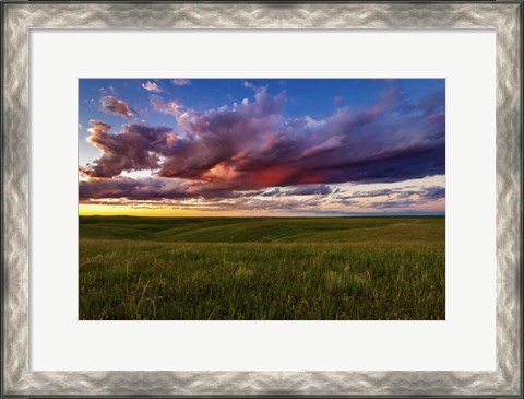 Framed Sunset Over the Plains Print