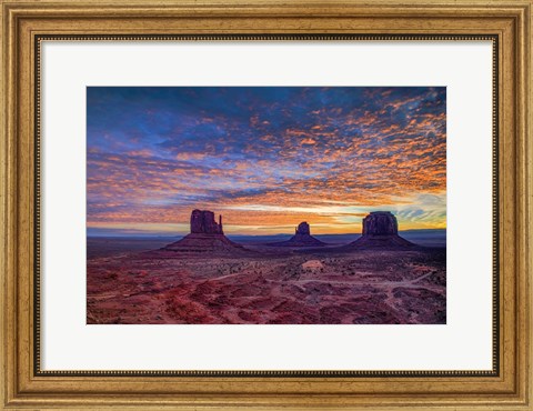 Framed Monumental Valley Sunrise Print