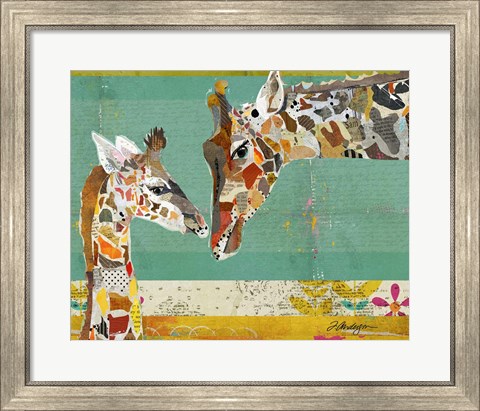 Framed Giraffe and Calf Print