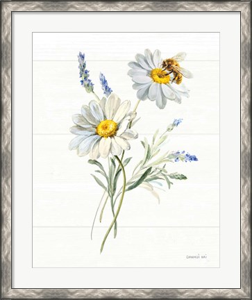 Framed Bees and Blooms Flowers II Print