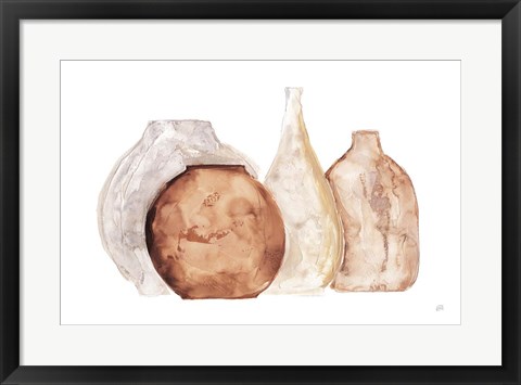 Framed Earthy Neutral Vases IV Print