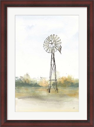Framed Windmill Landscape II Print