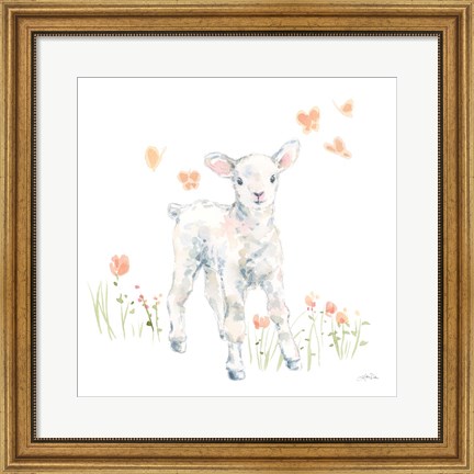 Framed Spring Lambs I Print